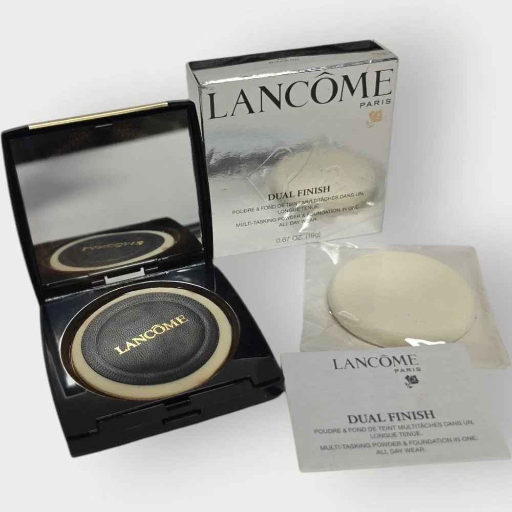 LANCOME ~ DUAL FINISH POWDER MAKEUP ~ # 450 SUEDE (N) ~ 0.67 OZ BOXED‎ NEW